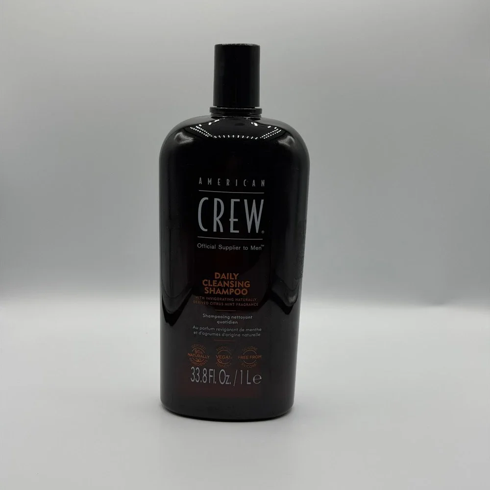American Crew Daily Cleansing Shampoo 33.8 fl oz 1L Vegan Silicone Free Mens